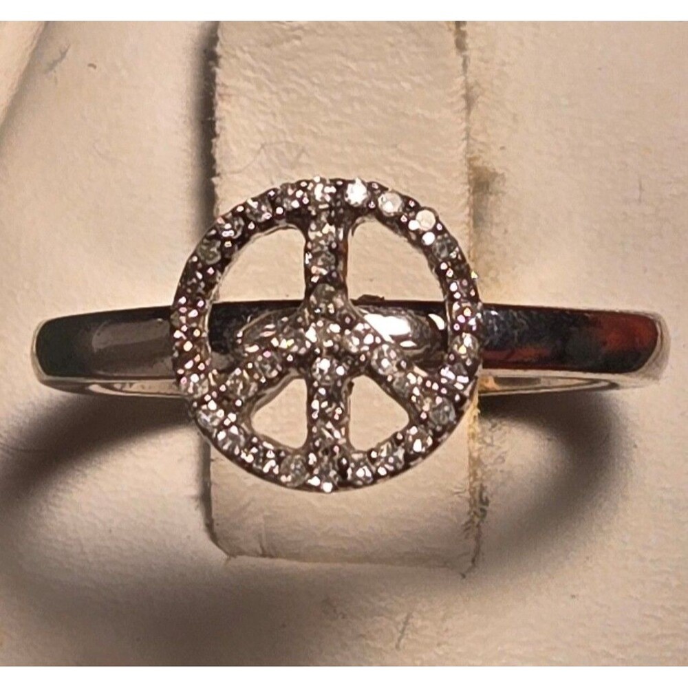 Peace Sign Vintage sterling silver ring sz 6